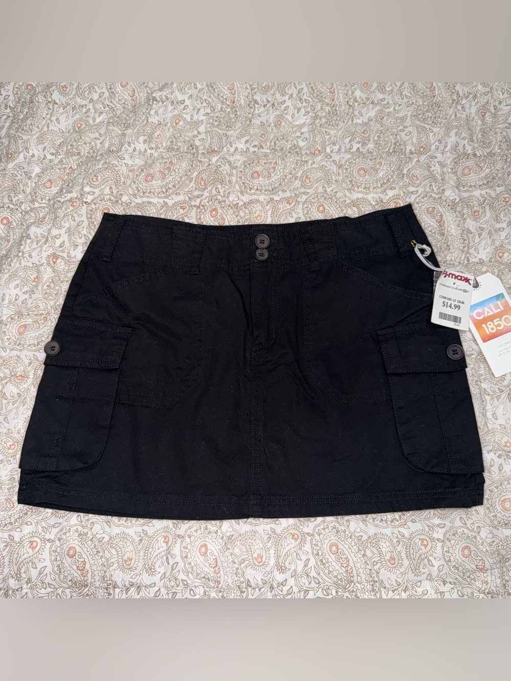 Black Cargo Pocket Mini Skirt- New with Tags